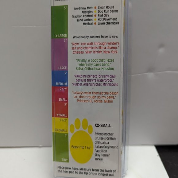 PawZ Protex Dog Boots Waterproof Disposable Reusable XX Small Yellow 11 Pack - Picture 2 of 2